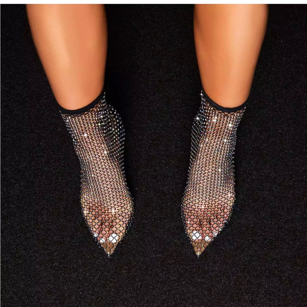 Rhinestones booties . Brand new